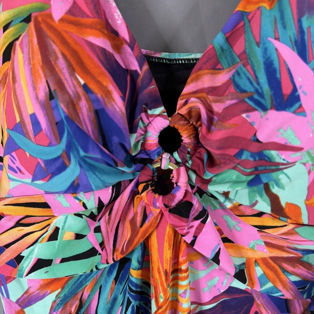 DreamShaper by Miraclesuit Tankini Top Size 12 Swim Tropical Beach Slimming NEW - Picture 7 of 9